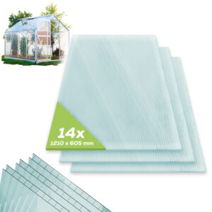 GARMIO® Hohlkammerstegplatten Doppelstegplatten ACRI 6mm SET (14 Stück)