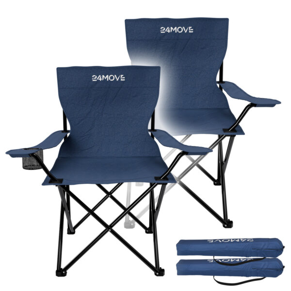 24MOVE® Campingstuhl Klappstuhl blau 2er Set
