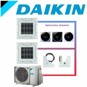 SET DAIKIN 2x Roundflow FCAG 5kW Deckenkassetten reinweiß inkl....