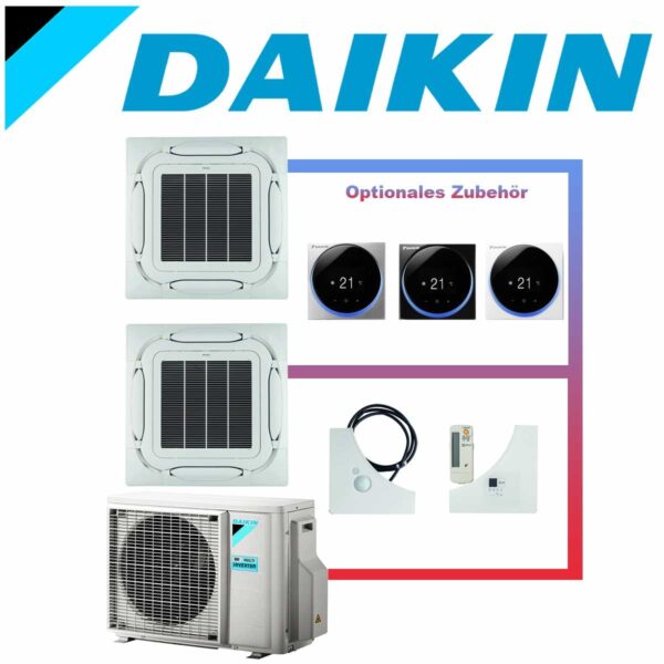 SET DAIKIN 2x Roundflow FCAG 5kW Deckenkassetten reinweiß inkl....