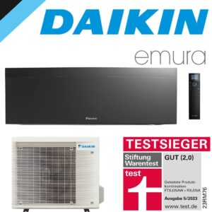DAIKIN Emura 3 3,5 kW Singlesplit Set | Mattschwarz | FTXJ35AB +...
