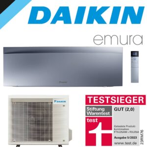 DAIKIN Emura 3 5,0 kW Singlesplit Set | Silber | FTXJ50AS + RXJ50A""