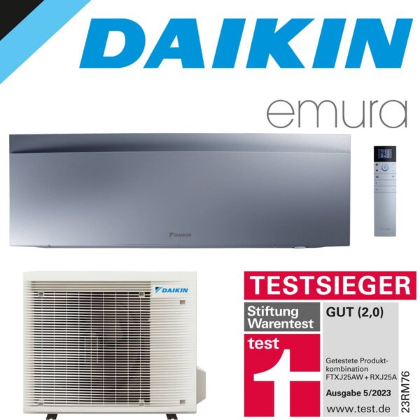 DAIKIN Emura 3 5,0 kW Singlesplit Set | Silber | FTXJ50AS + RXJ50A""