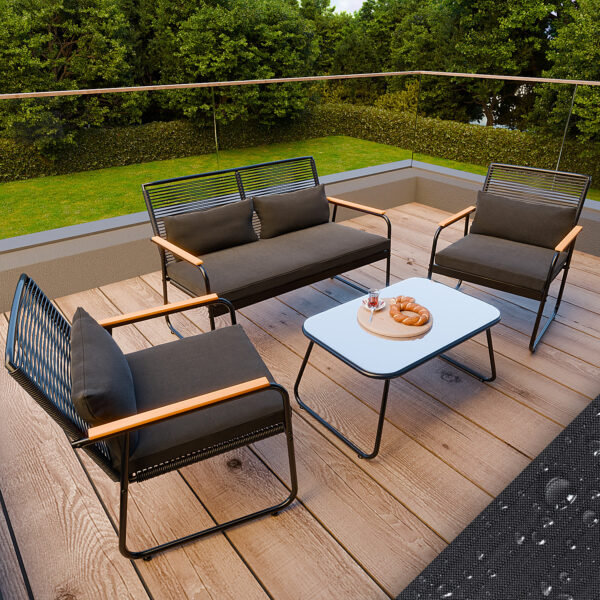 GARMIO® Rattan Sitzgruppe Sitzgarnitur Lounge Set RIMINI