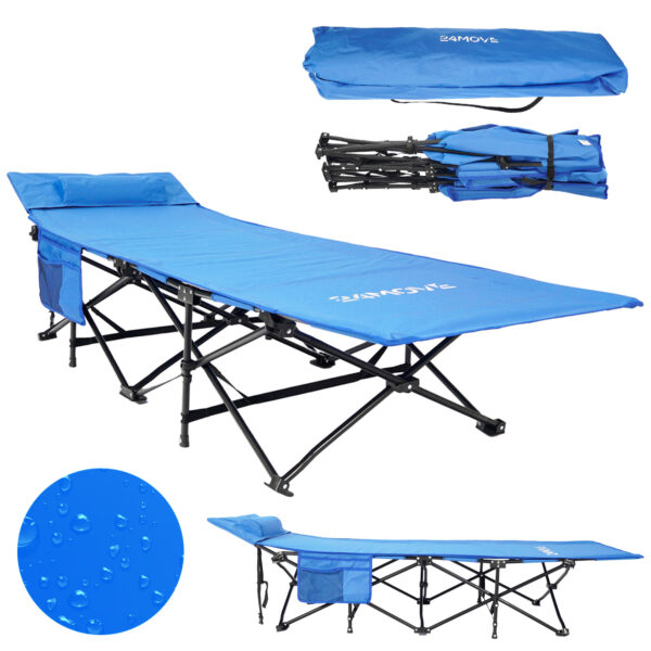 24MOVE® Feldbett Campingbett Klappbett Campingliege klappbar BORBA blau