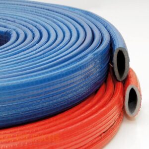 Rohrisolierung PE 10m mit Schutzhaut | 6mm Isolierstärke | rot / blau