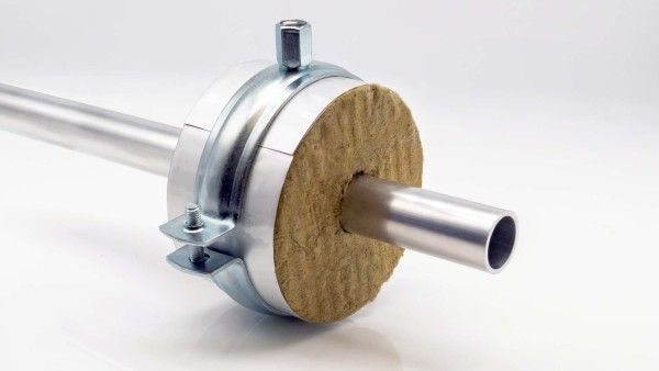 Isolierschelle Steinwolle gedämmter Rohrträger mit Rohrschelle 30 mm Dämmdicke | GEG 1 Isolierschelle Steinwolle gedämmter Rohrträger mit Rohrschelle 30 mm Dämmdicke | GEG