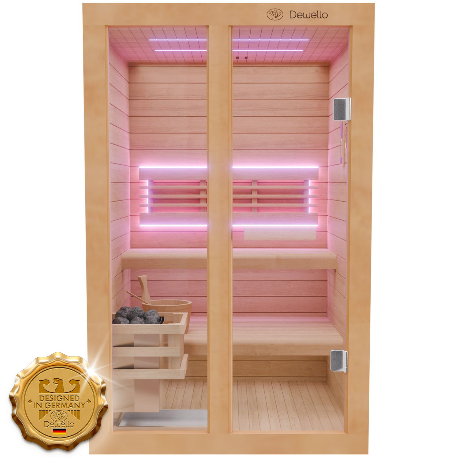 Dewello Finnische Sauna TOFINO 120cm x 140cm 1 Dewello Finnische Sauna TOFINO 120cm x 140cm