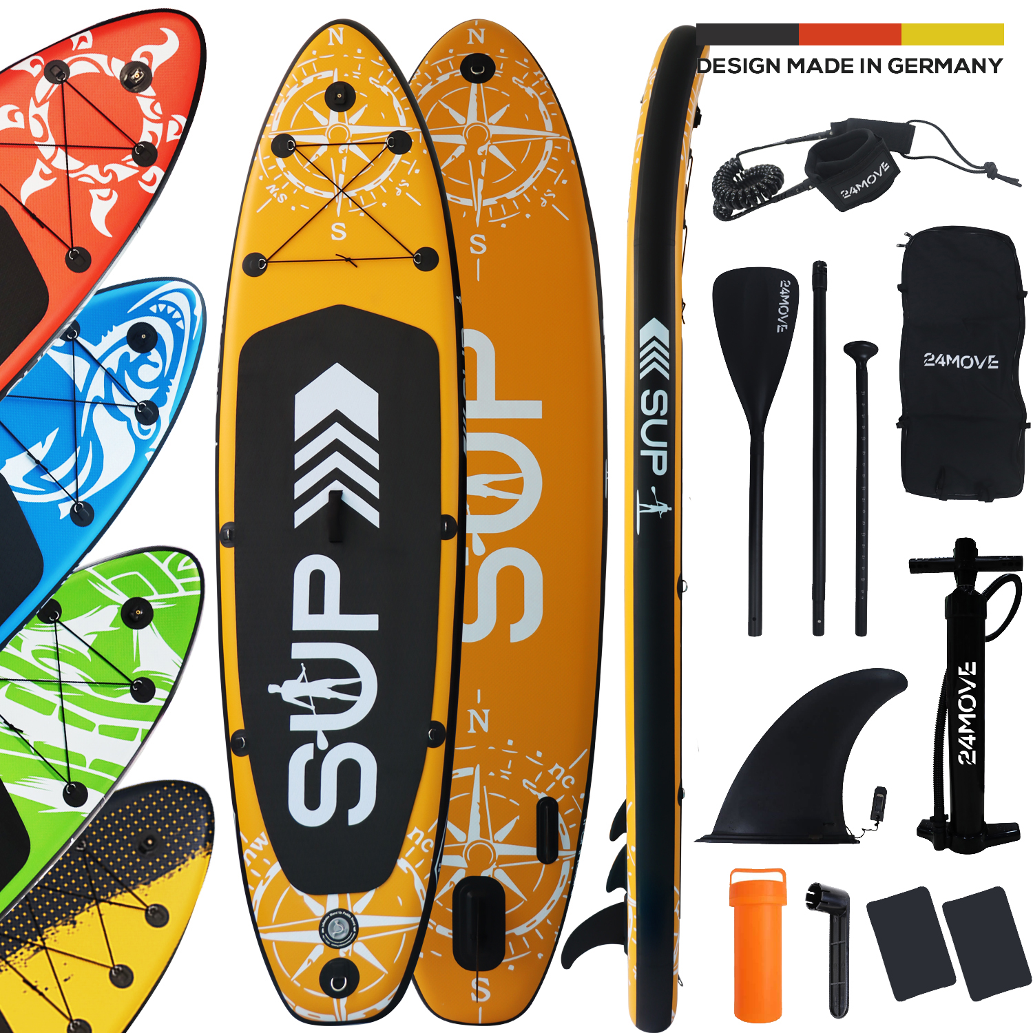 24MOVE® Standup Paddle SUP Board Set ORANGE 305 1 24MOVE® Standup Paddle SUP Board Set ORANGE 305