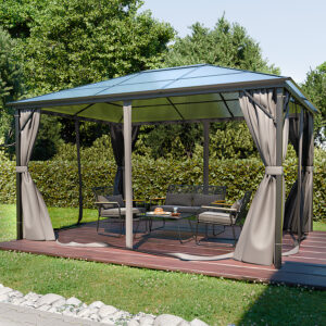 GARMIO® Pavillon Rom 3x4m Garten Überdachung mit Polycarbonat