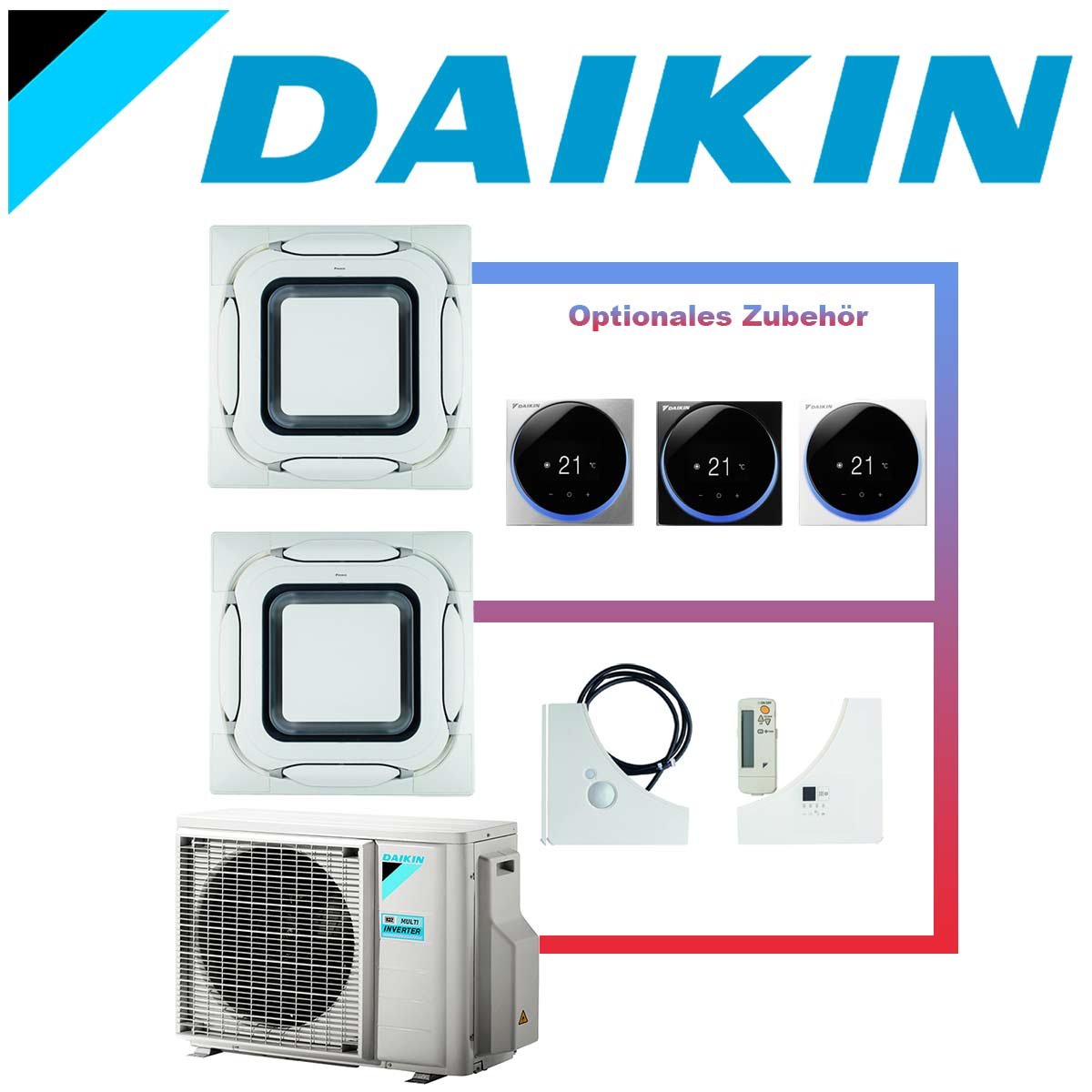 SET DAIKIN 2x Roundflow FCAG 3,5kW Deckenkassetten +... 1 SET DAIKIN 2x Roundflow FCAG 3,5kW Deckenkassetten +...