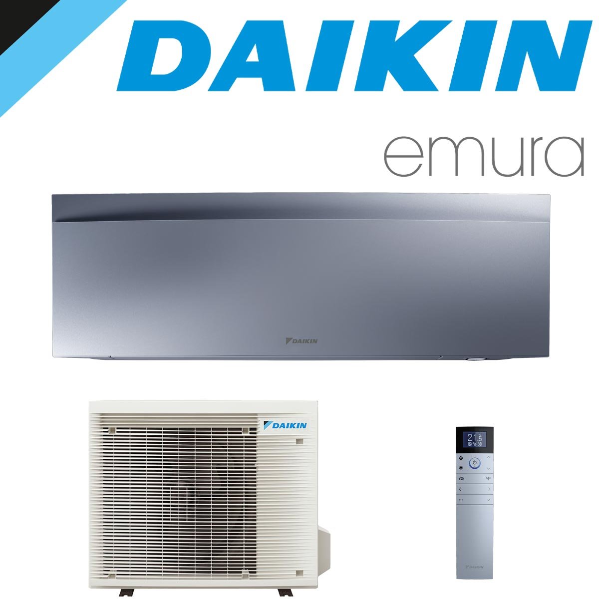 DAIKIN Emura 3 2,0 kW Singlesplit Set | Silber | FTXJ20AS + RXJ20A"" 1 DAIKIN Emura 3 2,0 kW Singlesplit Set | Silber | FTXJ20AS + RXJ20A""