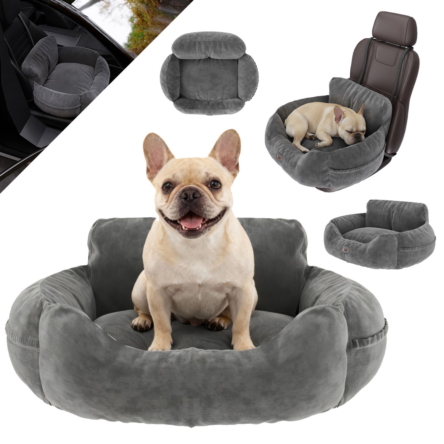 2069 BENNO Hundesitz Autositz Hundekorb BUDDY anthrazit 10