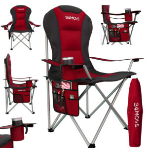 24MOVE® Campingstuhl Klappstuhl Outdoor SALVADOR rot