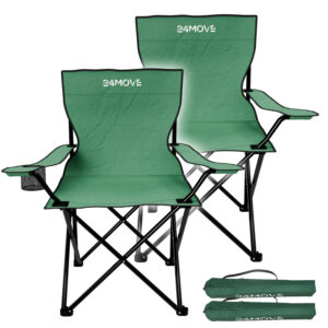 24MOVE® Campingstuhl Klappstuhl grün 2er Set