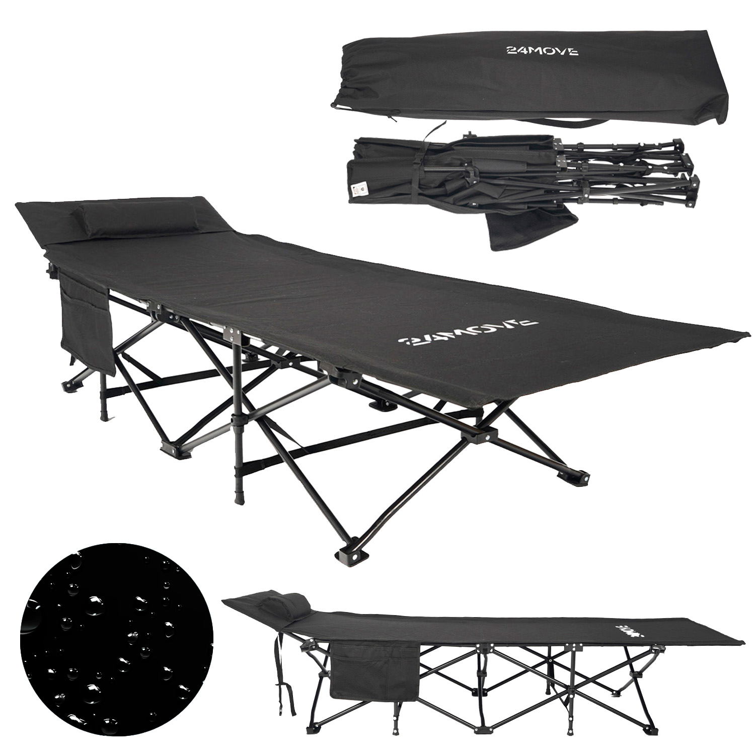 24MOVE® Feldbett BORBA schwarz 1 24MOVE® Feldbett BORBA schwarz