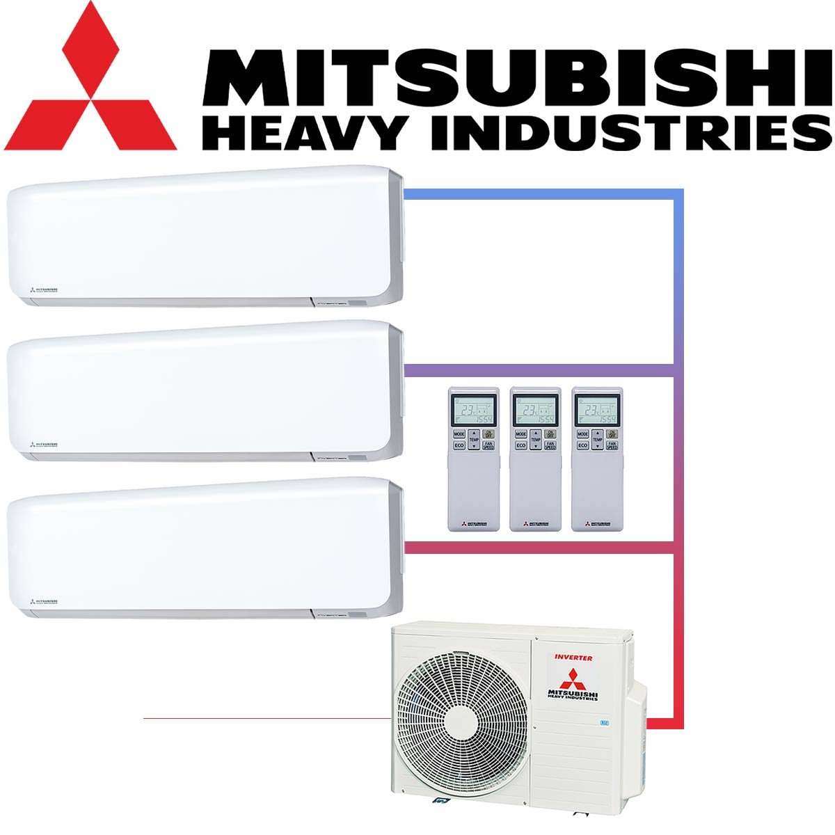 Klimaanlage Mitsubishi Multisplit SRK ZS W Set weiss SCM71
