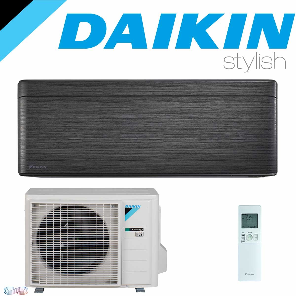 SET DAIKIN STYLISH Wandgerät Blackwood 2,5 kW"" 1 SET DAIKIN STYLISH Wandgerät Blackwood 2,5 kW""