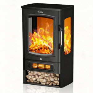 TroniTechnik Elektrokamin mit Heizung Heizlüfter 1000/2000 W elektrisch LED-Flammeneffekt