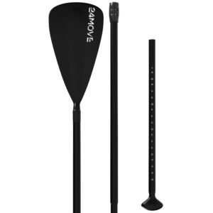 24MOVE® SUP Einzelpaddel für Paddleboards und Kajaks, Stechpaddel für Stand-Up Board schwarz