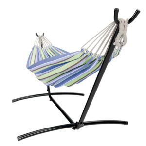 GARMIO® Hängematte VENEDIG blau-grün gestreift