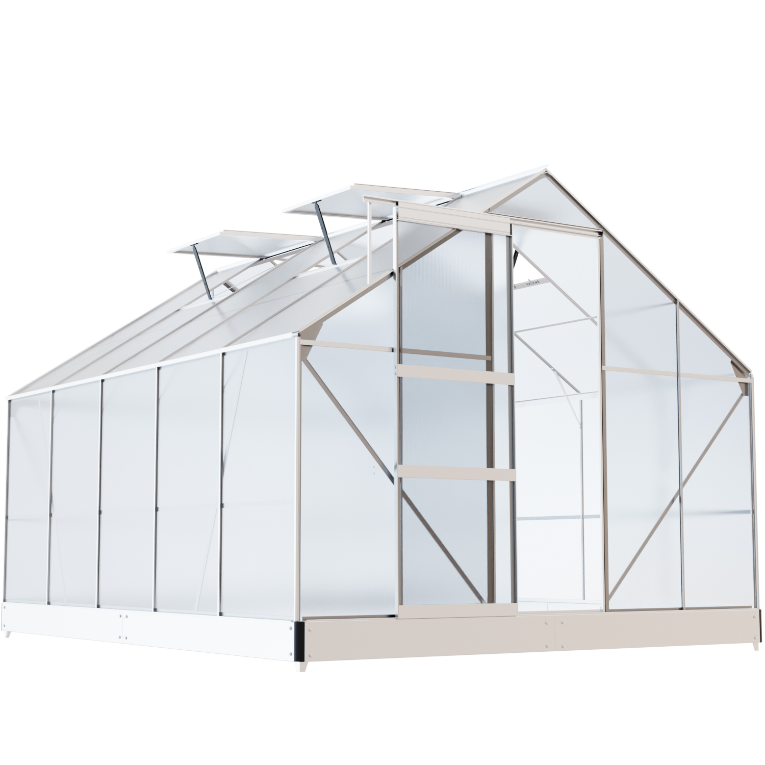 651 Gewaechshaus ARONA inkl Fundament mit Dachfenster 310x250cm 6mm