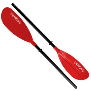 24MOVE® SUP Doppelpaddel LAGO für Paddleboards und Kajaks, Stechpaddel für Stand-Up Board rot