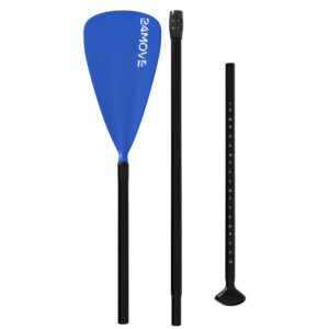 24MOVE® SUP Einzelpaddel für Paddleboards und Kajaks, Stechpaddel für Stand-Up Board blau