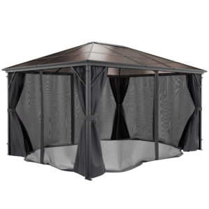 GARMIO® Pavillon Rom 3x4m Garten Überdachung mit Polycarbonat