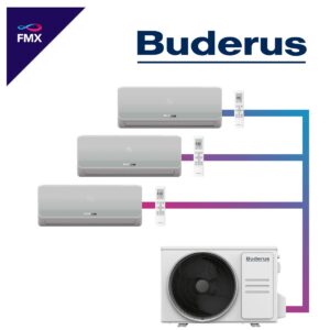 Buderus Logacool Set 3× 3,5 kW Wandgeräte + 10,6 kW Außengerät""