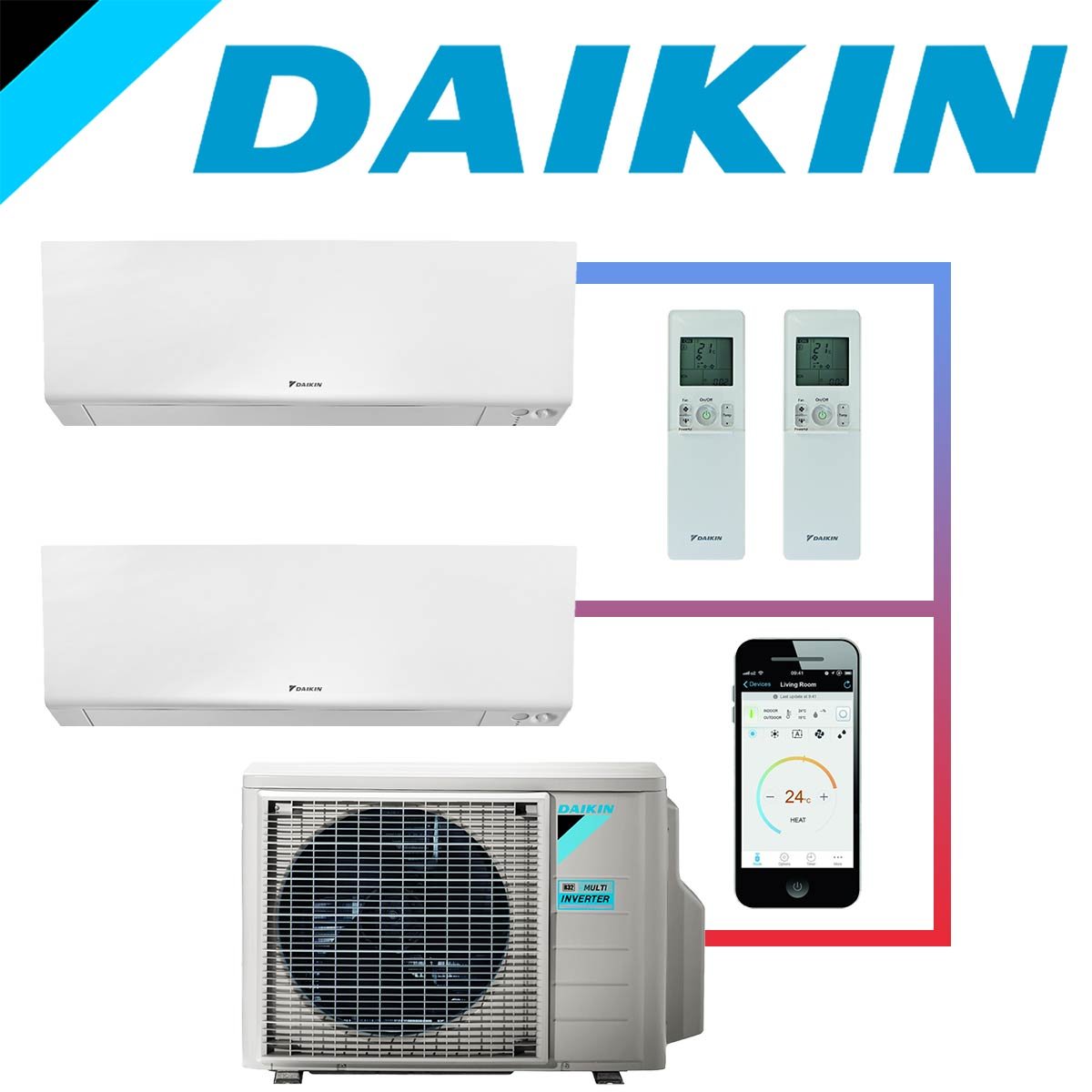 SET DAIKIN Perfera mit 2 Wandgeräten CTXM15 1,5 kW und... 1 SET DAIKIN Perfera mit 2 Wandgeräten CTXM15 1,5 kW und...
