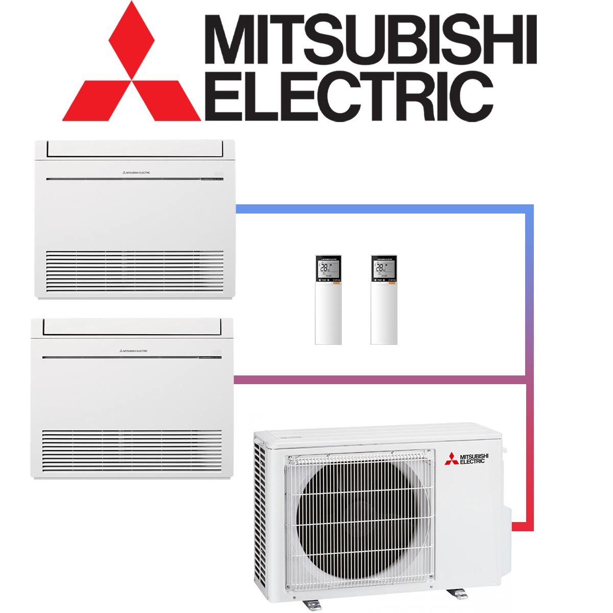 Mitsubishi Electric Set 2x 2,5 kW Truhengerät & 5,3 kW Außengerät... 1 Mitsubishi Electric Set 2x 2,5 kW Truhengerät & 5,3 kW Außengerät...