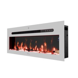 Wandkamin CALDERA 92 cm inkl. Kristalle 900/1800W weiß