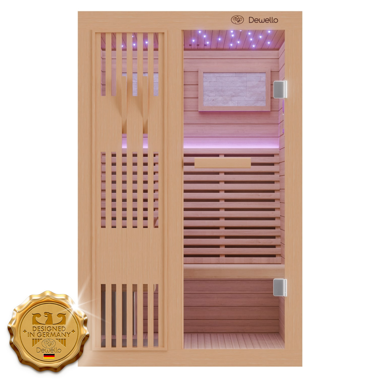 498 Dewello Finnische Sauna MINTO 120cm x 120cm 12