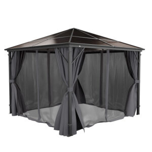 GARMIO® Pavillon Rom 3x3m Garten Überdachung mit Polycarbonat