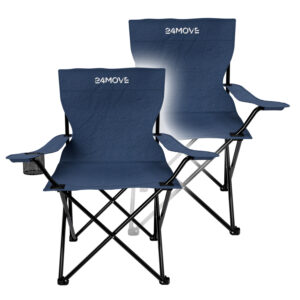 24MOVE® Campingstuhl Klappstuhl blau 2er Set