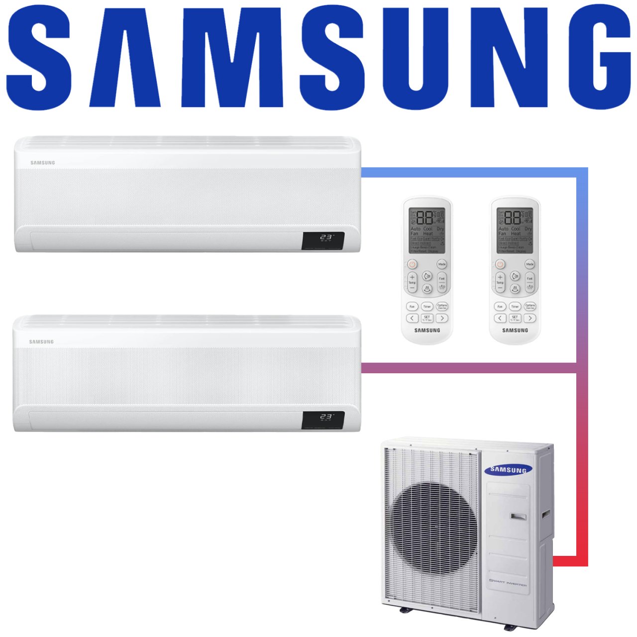 Samsung Multisplit 2x Wind-Free Exklusiv AR 18 Wandgerät 5 kW mit... 1 Samsung Multisplit 2x Wind-Free Exklusiv AR 18 Wandgerät 5 kW mit...