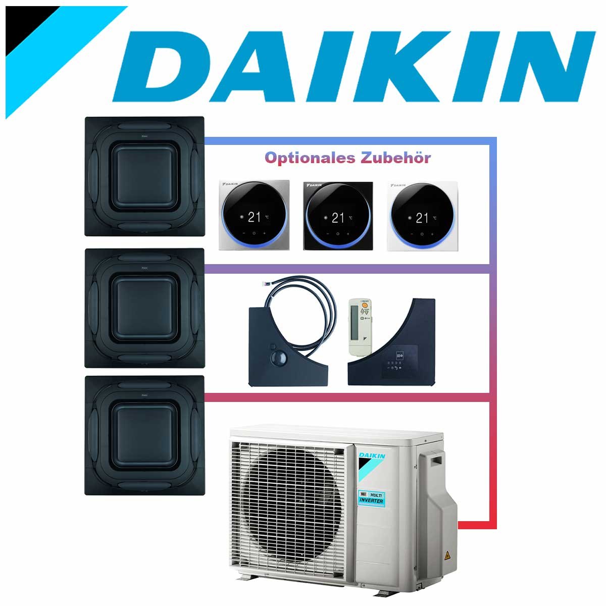 SET DAIKIN 3x Roundflow FCAG 3,5kW Deckenkassetten Design-Blenden... 1 SET DAIKIN 3x Roundflow FCAG 3,5kW Deckenkassetten Design-Blenden...