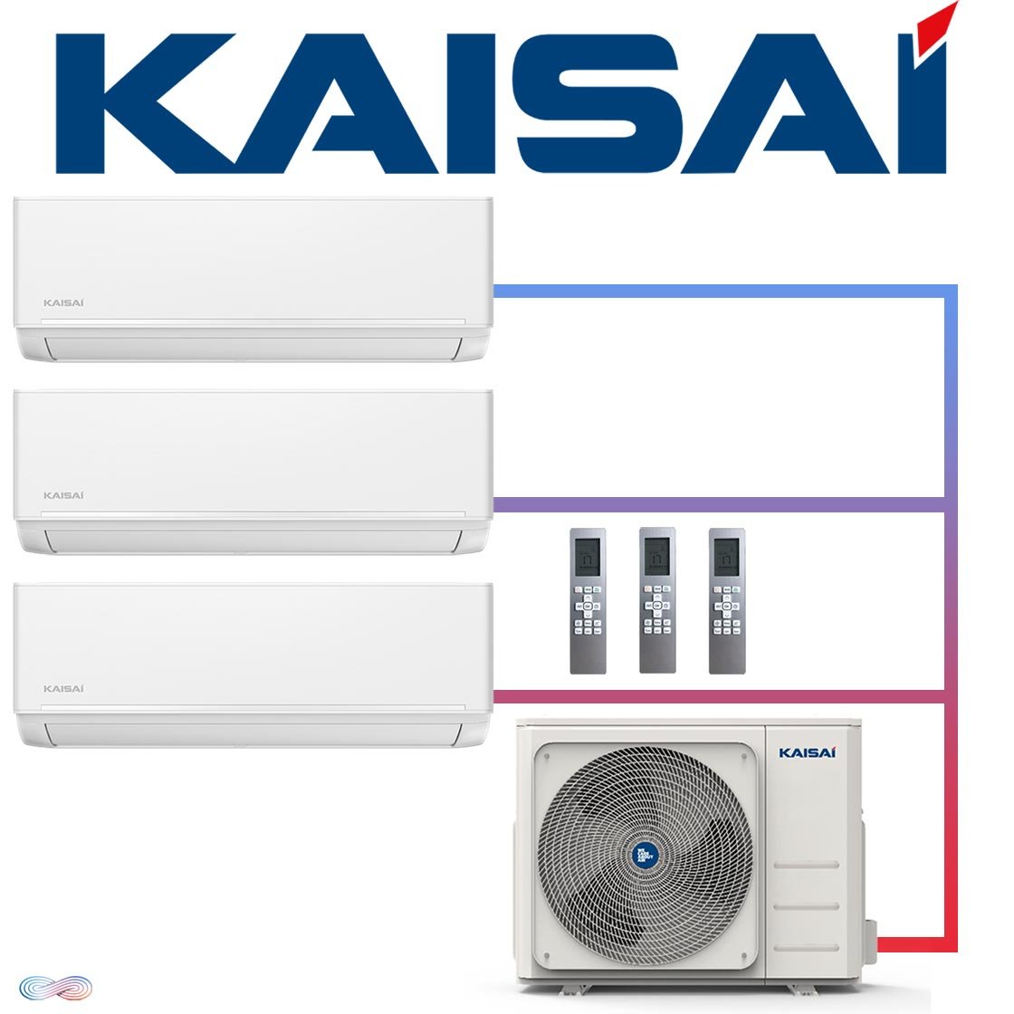 Kaisai ICE Set 3× 3,5 kW Wandgerät + 10,6 kW Außengerät | White"" 1 Kaisai ICE Set 3× 3,5 kW Wandgerät + 10,6 kW Außengerät | White""