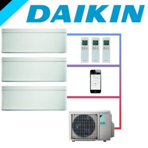 SET DAIKIN STYLISH mit 3 Wandgeräten 2,5 kW Weiß und Außeneinheit...