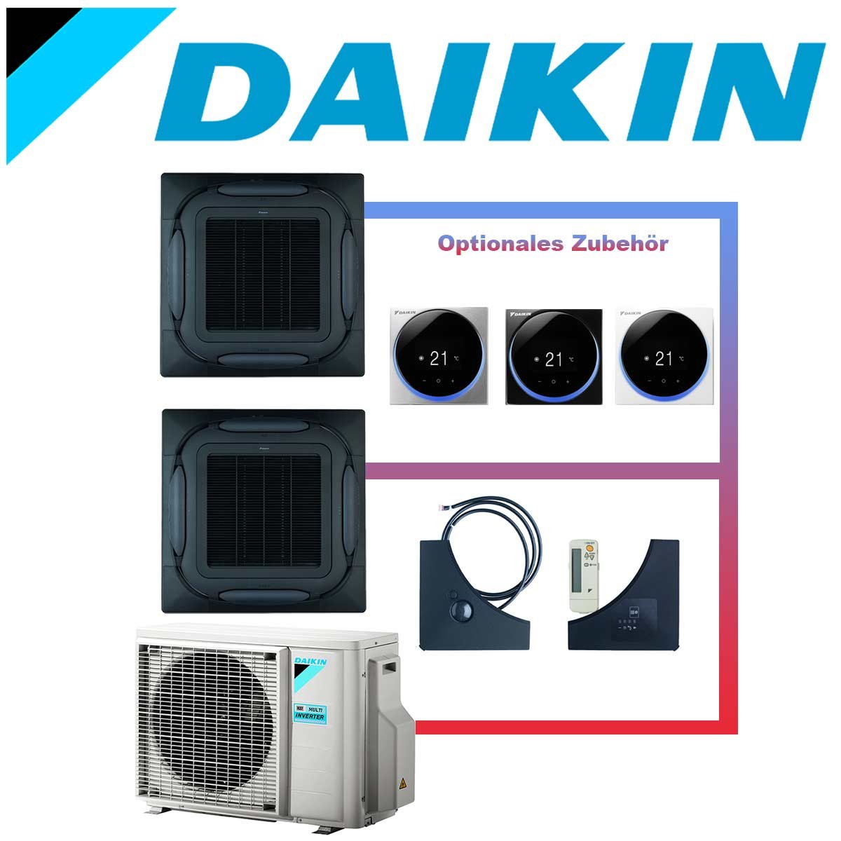 SET DAIKIN 2x Roundflow FCAG 5kW Deckenkassetten schwarz inkl.... 1 SET DAIKIN 2x Roundflow FCAG 5kW Deckenkassetten schwarz inkl....