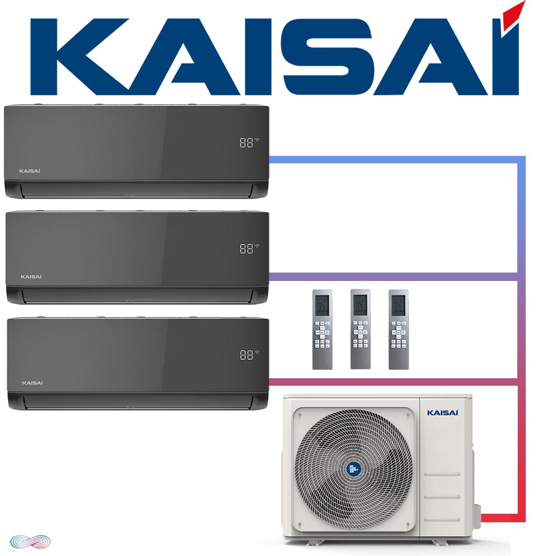 Kaisai ICE Set 2× 3,5 kW & 2,6 kW Wandgeräte + 8,2 kW Außengerät |... 1 Kaisai ICE Set 2× 3,5 kW & 2,6 kW Wandgeräte + 8,2 kW Außengerät |...