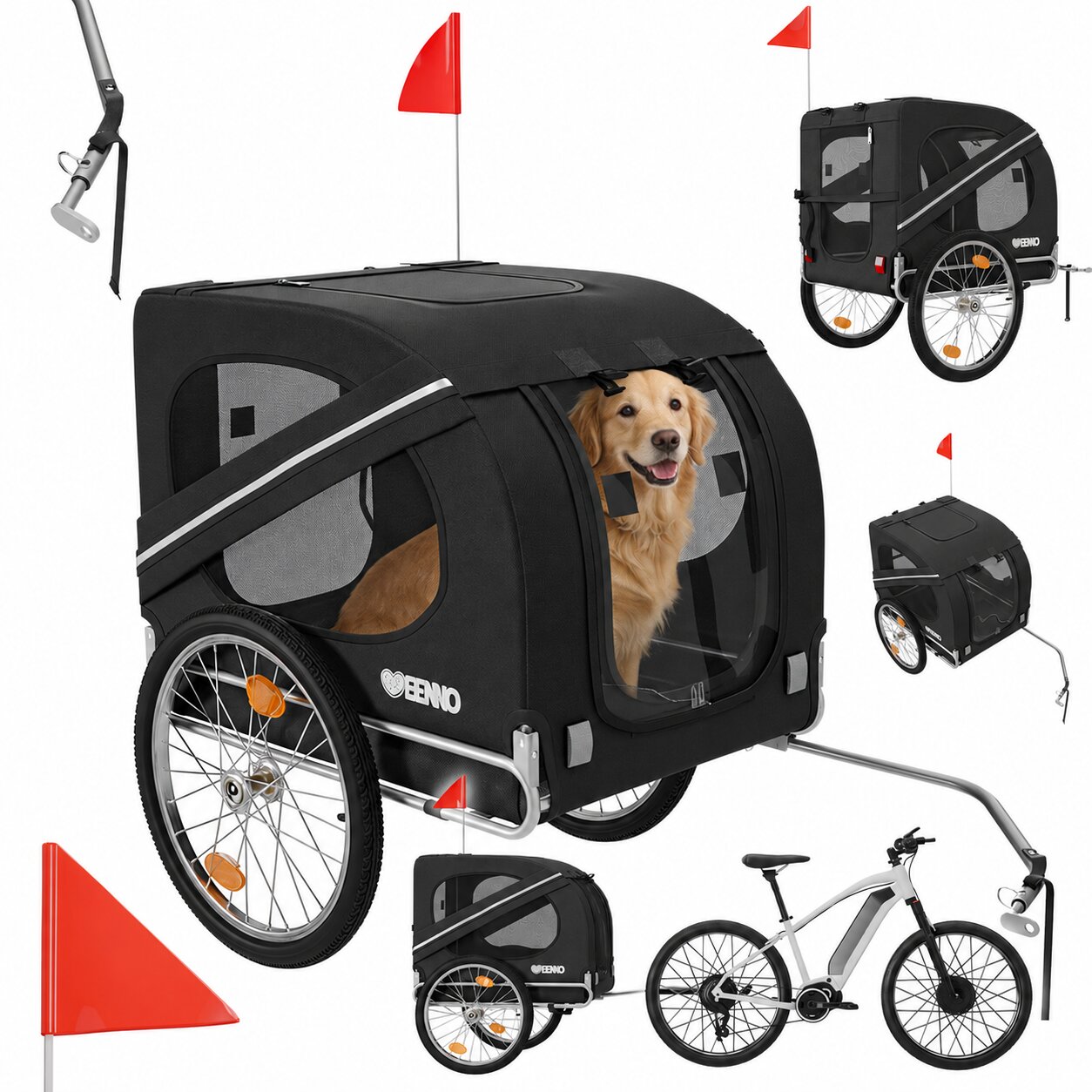 BENNO® Kleintierfahrradanhänger Hundeanhänger Fahrradanhänger LUNA schwarz 1 BENNO® Kleintierfahrradanhänger Hundeanhänger Fahrradanhänger LUNA schwarz