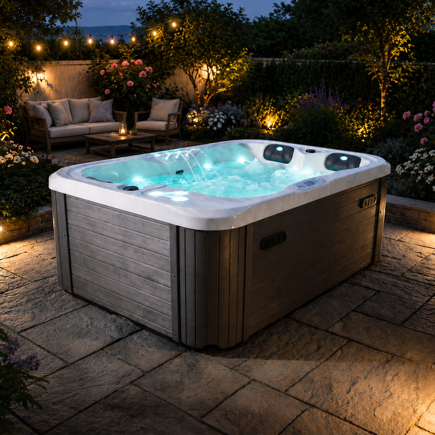 632 Outdoor Whirlpool Spa TINO PRO Weiss JOYONWAY 10