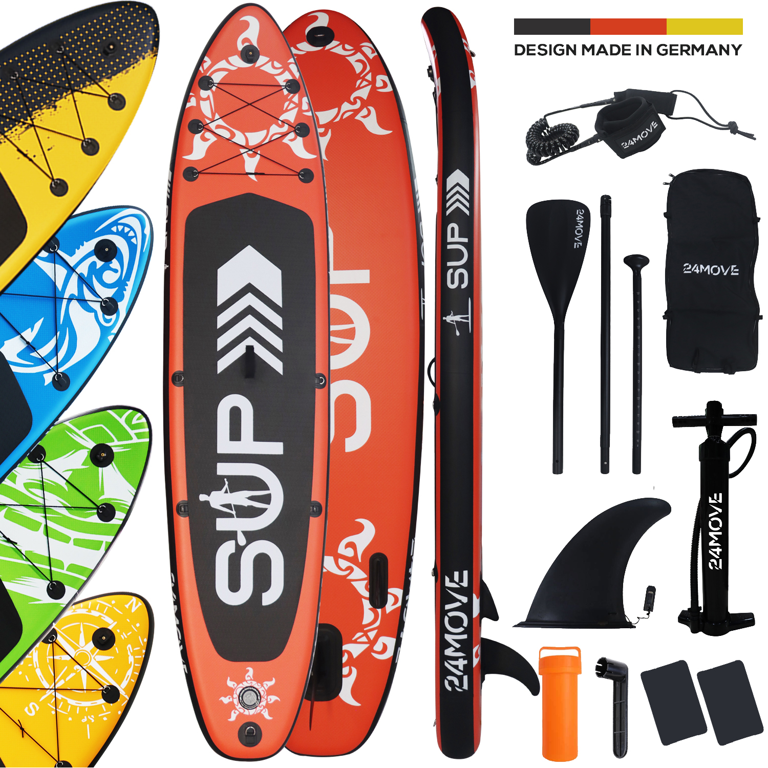 24MOVE® Standup Paddle SUP Board Set ROT 366 1 24MOVE® Standup Paddle SUP Board Set ROT 366