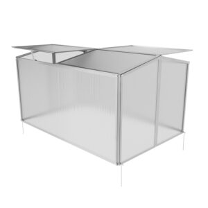 Mini Gewächshaus Protea aus Aluminium, 0,92m², 4mm Wand, 115x80x68cm Beet