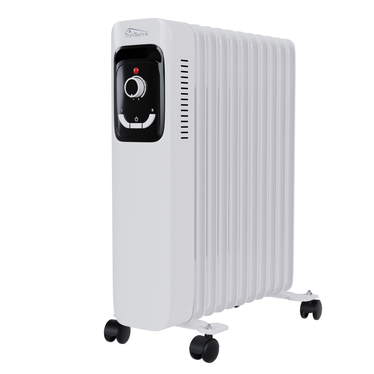 Ölradiator, Elektroheizung TT-OR 211 in weiß mit 11 Rippen und 2500 Watt, drei Heizstufen (1000W, 1500W, 2500W) 1 Ölradiator, Elektroheizung TT-OR 211 in weiß mit 11 Rippen und 2500 Watt, drei Heizstufen (1000W, 1500W, 2500W)
