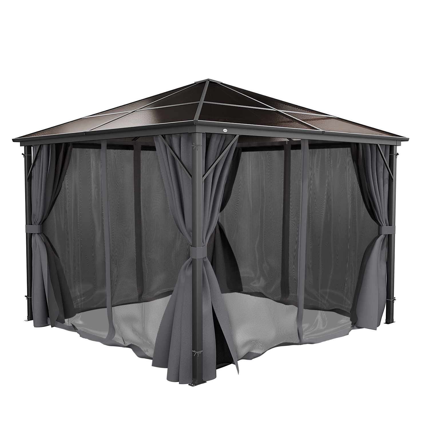 917 GARMIO Pavillon Rom 3x3m Garten ueberdachung mit Polycarbonat 2