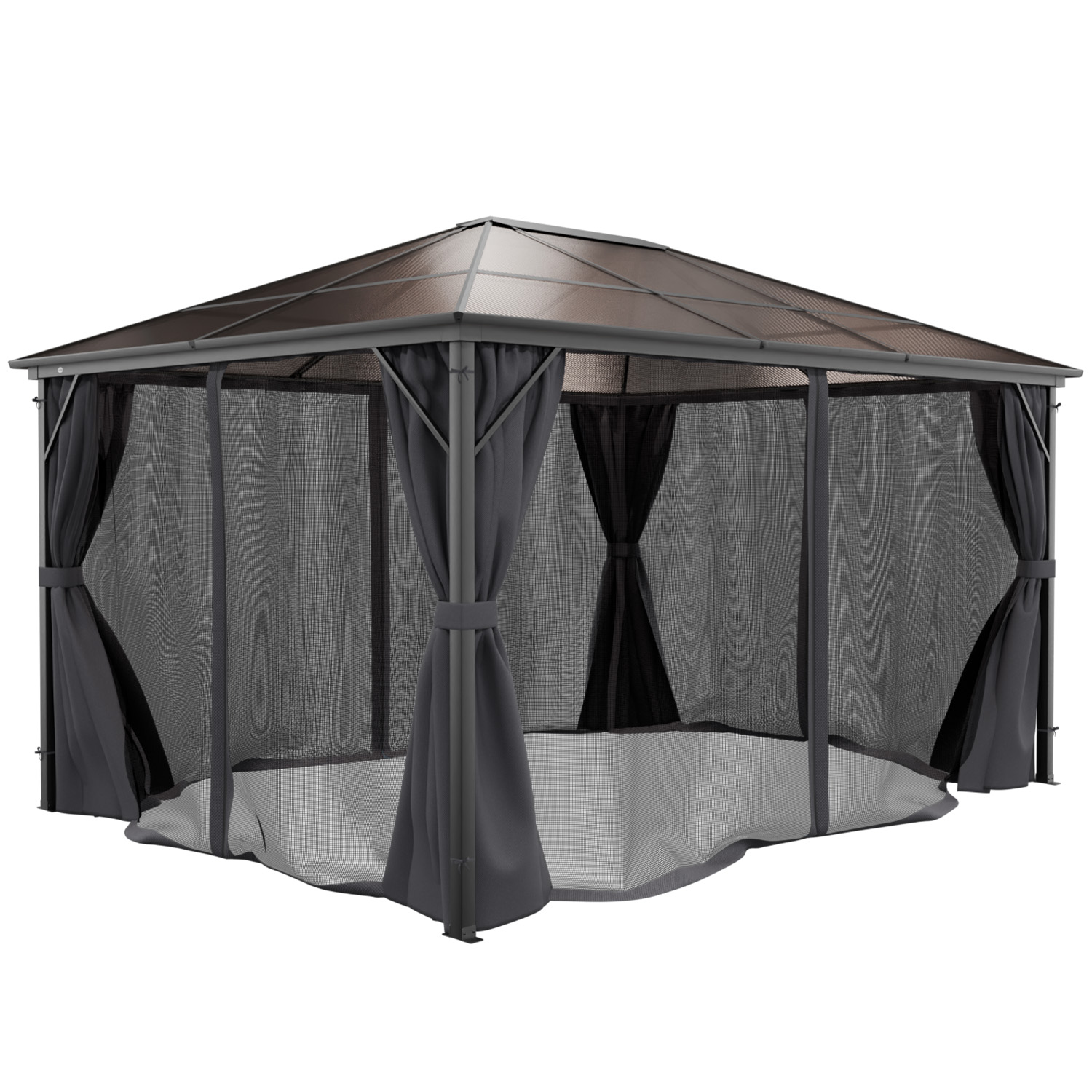 918 GARMIO Pavillon Rom 3x4m Garten ueberdachung mit Polycarbonat
