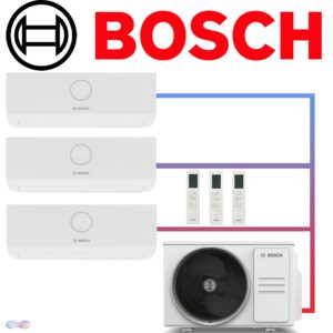 BOSCH Climate 3200iU Set 3× 5 kW Wandgerät + 12,5 kW Außengerät""